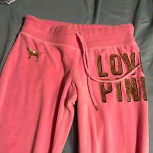 Y2K VS pink velour pants